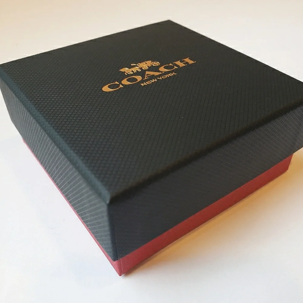 Coach Signature Star Earrings Set. 3 pairs in gift box. Pink, gold tone